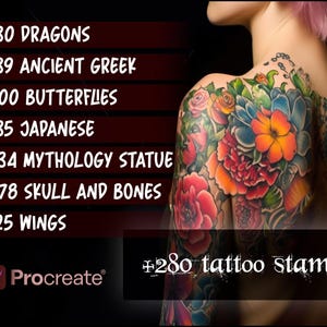 270+ Original Procreate Tattoo Schablonen: Sofortiger digitaler Download für Künstler & Kreative