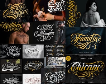 Tattoo Font Bundle | 26 Blackletter & Script Typefaces
