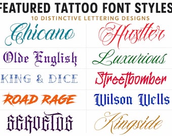 Tattoo Fonts Bundle: Professional Fonts for Artists (TTF/OTF)