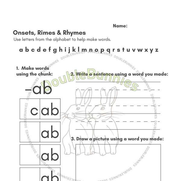 Onsets, Rimes & Rhymes / Making Words Using 2-letter Chunks!