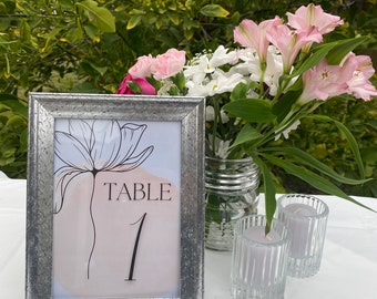 Light Pink Wedding Table Number