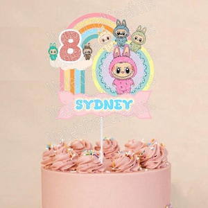 Labubu 3D Cake Topper/Party Stickers/Birthdays/Cake Topper/Kid&#39;s Birthday/Cartoon Birthday Theme