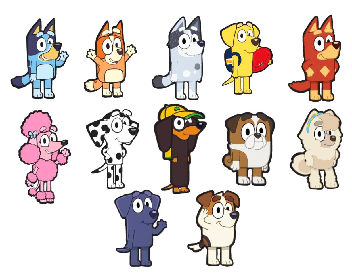 Fun Bluey Themed Cupcake Toppers