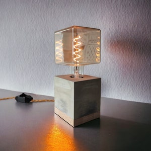 DiceGlow GOLD Betonlampe / concrete lamp, Betonlampe, Nachttischlampe, Lampe dimmbar Bild 1