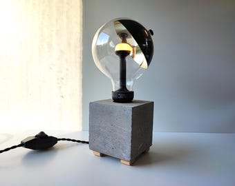 DiceGlow - "BLACK" Betonlampe / Schreibtischlampe, Nachttischlampe, Lampe dimmbar