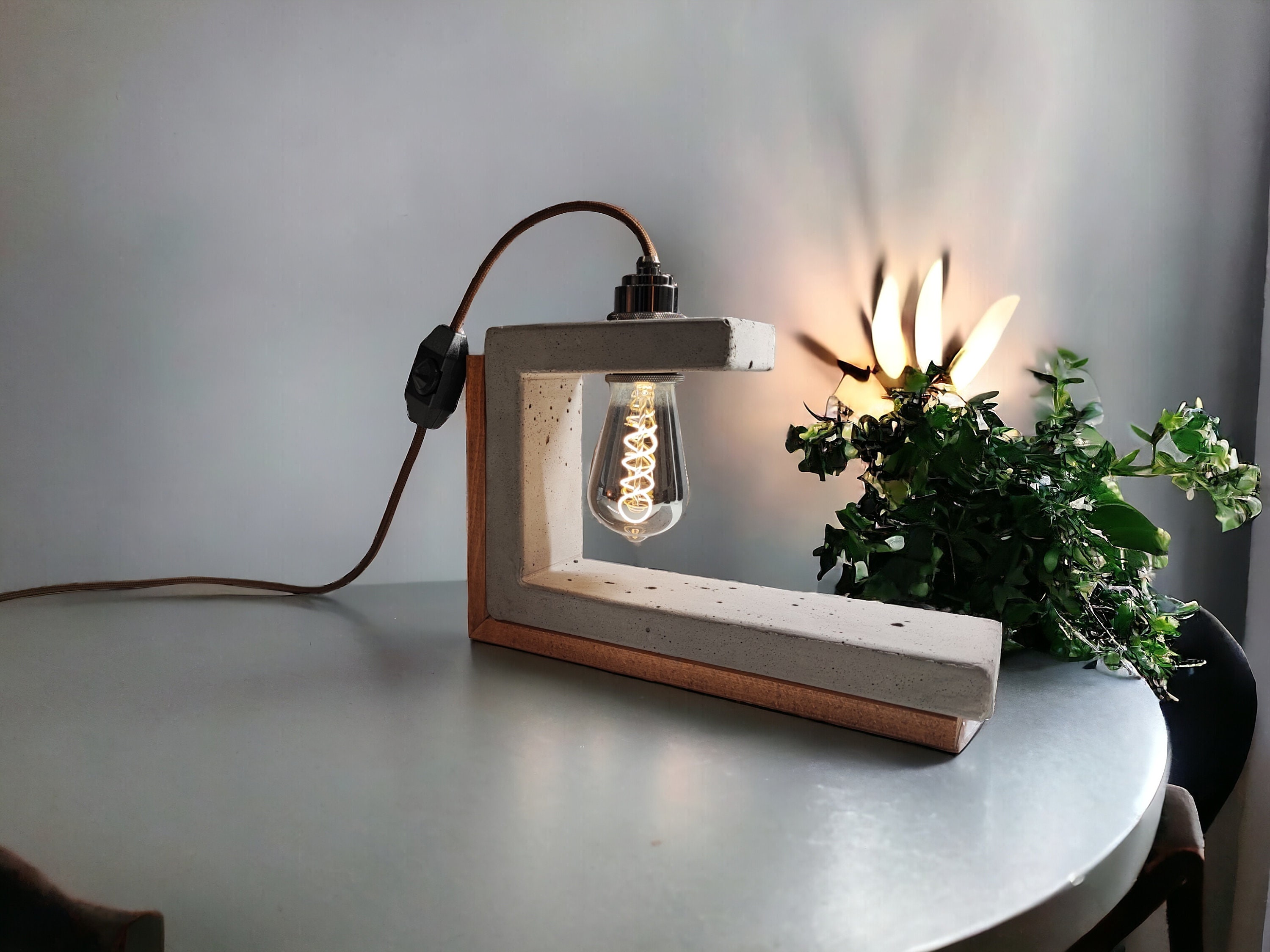 OPTANGLE anthracite Lampe En Béton / Concrete Lamp, Lampe En Béton