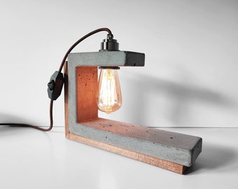 OPTANGLE "anthracite" lampe en béton / concrete lamp, lampe en béton, lampe de bureau, lampe de chevet, lampe à intensité variable