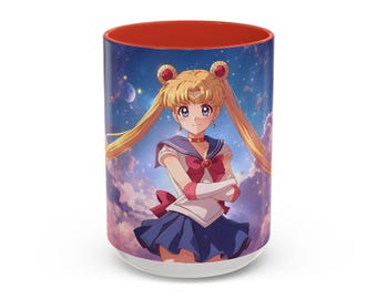 Taza de café con acento de Sailor Moon Anime Magical Girl Crescent Moon