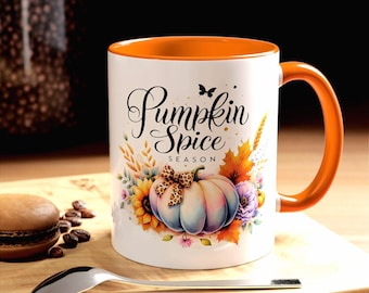 Taza de café con acento de temporada de especias de calabaza, 11 oz y 15 oz