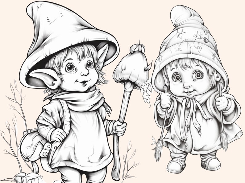 Gnome Coloring Pages for Adults and Grownups Colouring Sheets Fun