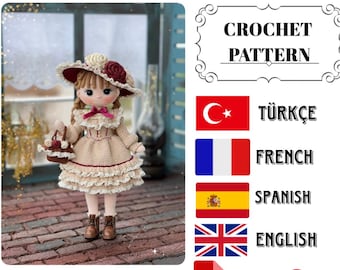 Josephine Doll Crochet Pattern: Vintage Style Doll (English & Turkish)