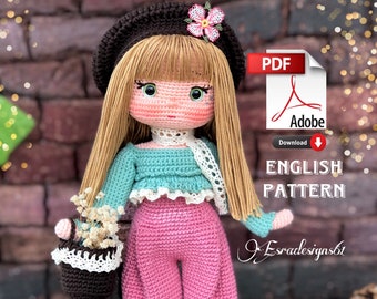 Mina doll englisn and türkçe pattern  , crochet doll pattern ,crochet doll making