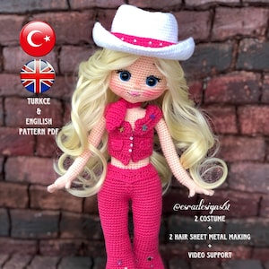 Pinkgirl crochet pattern pinkgirl pattern cowgirl pattern