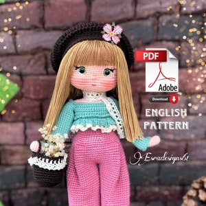 Mina doll englisn and türkçe pattern  , crochet doll pattern ,crochet doll making