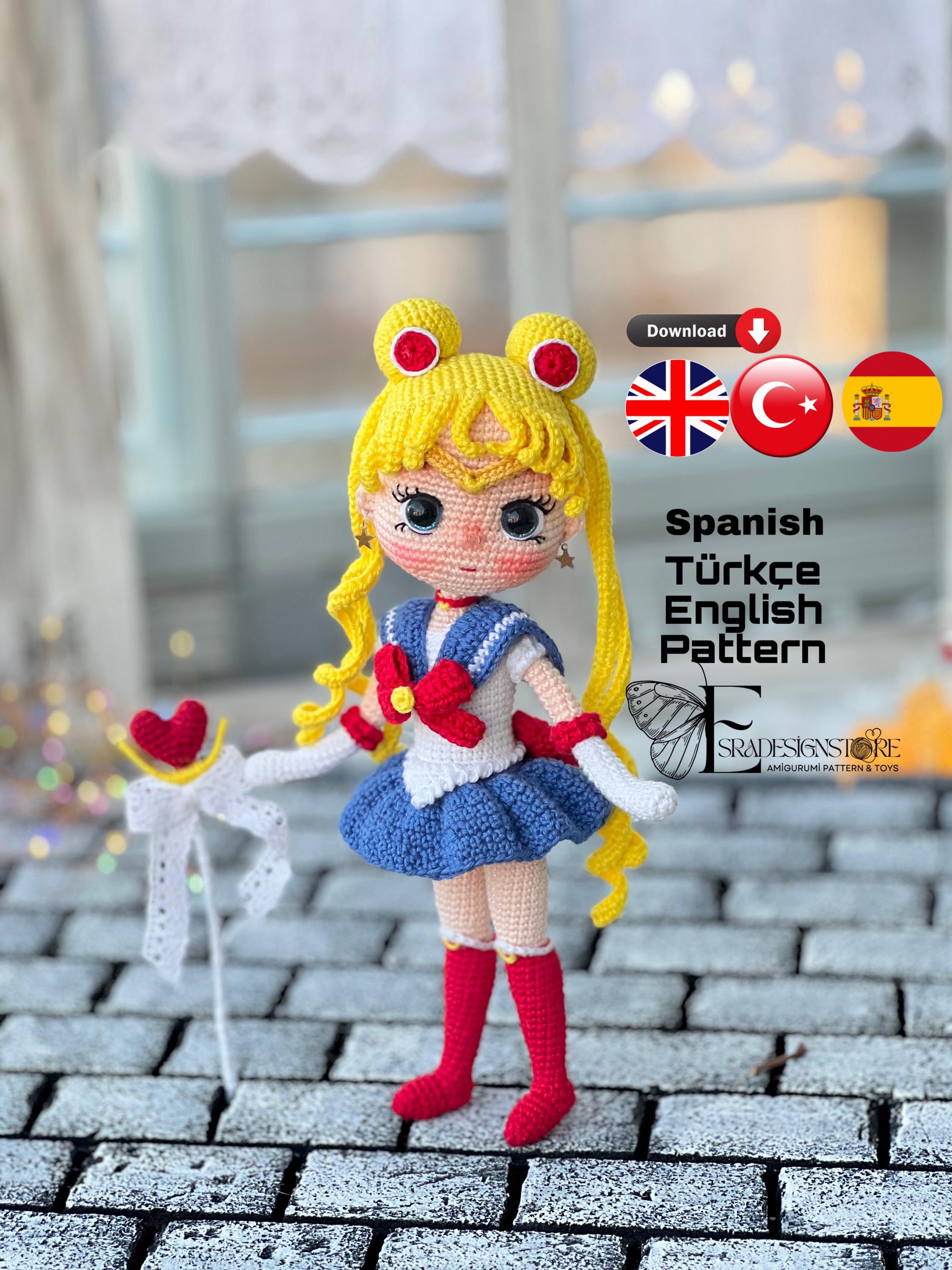 Ayla かぎ針編み人形パターン：アニメガール（英語パターン） - Etsy 日本