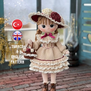 Josephine doll english pattern vintage doll pattern , crochet doll, knitting doll 画像 1