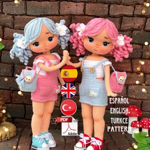 Süßigkeitspuppe mit englischem Muster, gehäkelte Puppe, Amigurumi-Puppe
