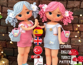 Modello inglese bambola Candy, bambola all'uncinetto, bambola amigurumi