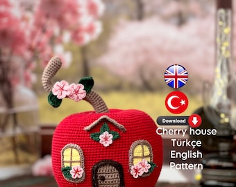 Cheryy house english pattern crochet pattern