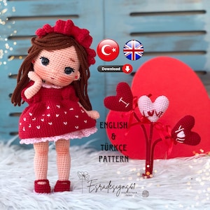 Sevgi doll english pattern , crochet pattern ,work esradesigns61