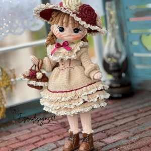 Josephine doll english pattern vintage doll pattern , crochet doll, knitting doll zdjęcie 3