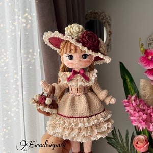 Josephine doll english pattern vintage doll pattern , crochet doll, knitting doll zdjęcie 2