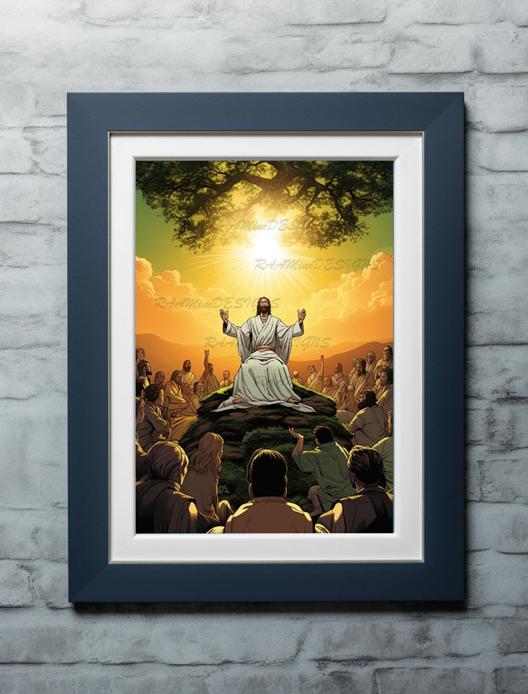 Jesus Sermon on the Mount DIGITAL PRINTS, Bible Art, Modern Bible Verse, Jesus Print Wall Art ...