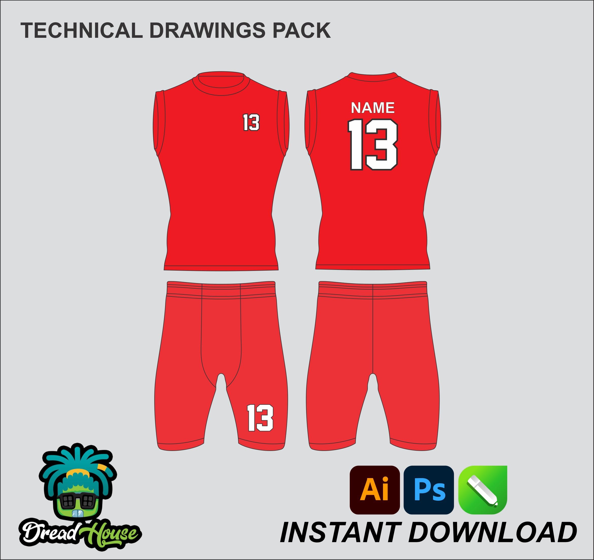 7v7 Uniform Mock up Editable 2D Tech Pack Streetwear Clothing Vector  Template Adobe Illustrator PNG, SVG, PDF, Cdr Files - Etsy Canada