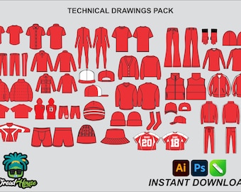Más de 30 maquetas vectoriales de ropa urbana, maquetas vectoriales de ropa editables, accesorios vectoriales de ropa personalizables, diseño de moda en Adobe Illustrator