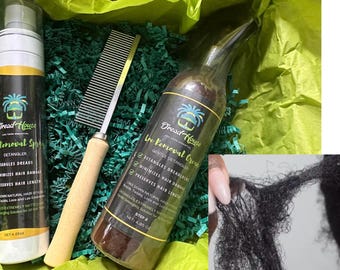 Dreadlock Loc Removal Spray Cream Detangling Comb kit Don&#39;t cut your DREADS Detangle Locs Hair Locks Dreadlocks Self Care Package Hair Gift