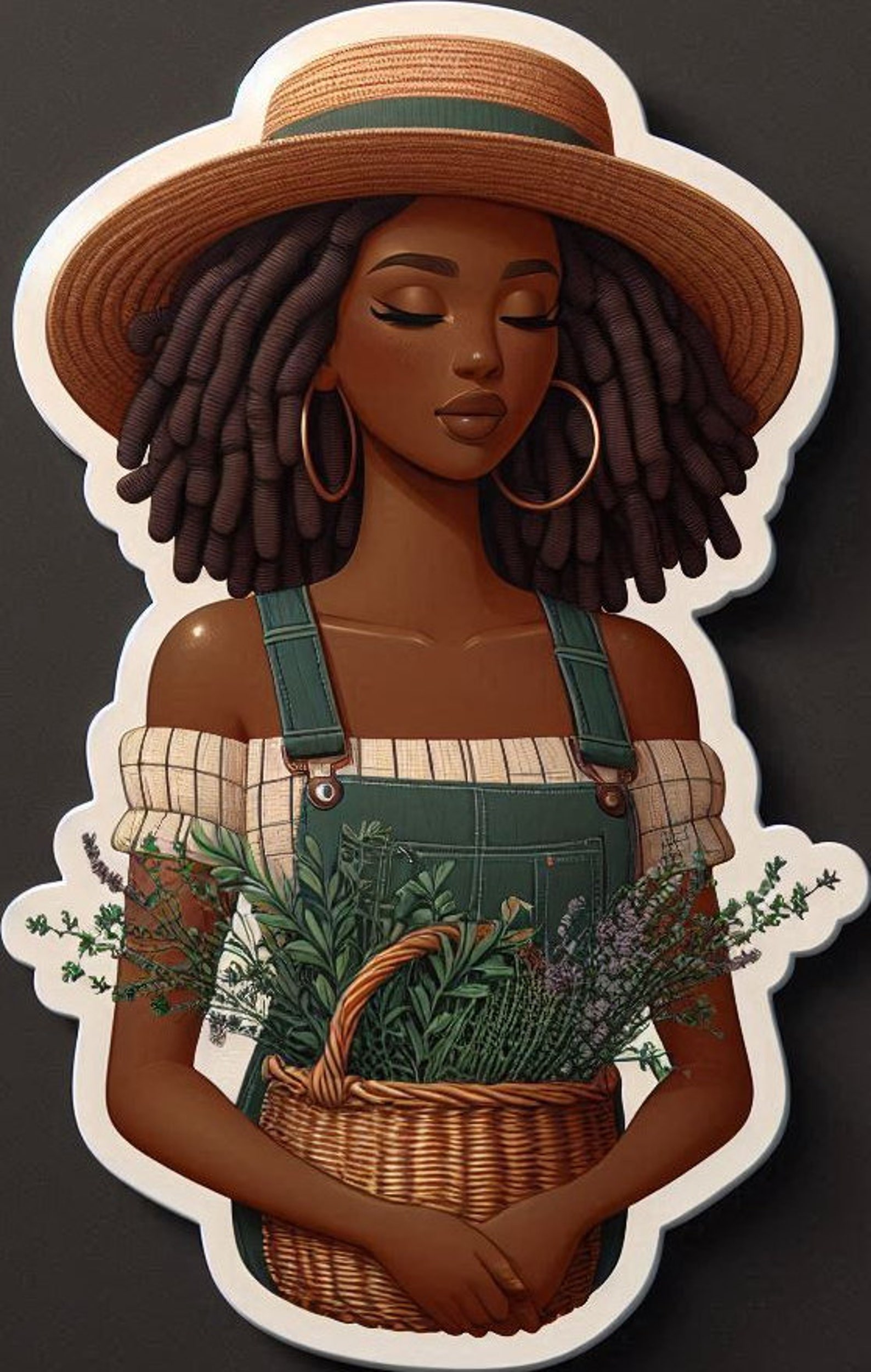 Dreadlock Stickers Loc Black Farmer Girl Gardening Sticker Afro Dreads ...