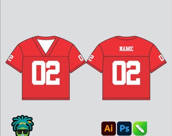 Cropped Football Shirt Mock up Editable 2D Tech pack Streetwear Clothing Vector template Adobe Illustrator PNG, SVG, PDF, cdr Files