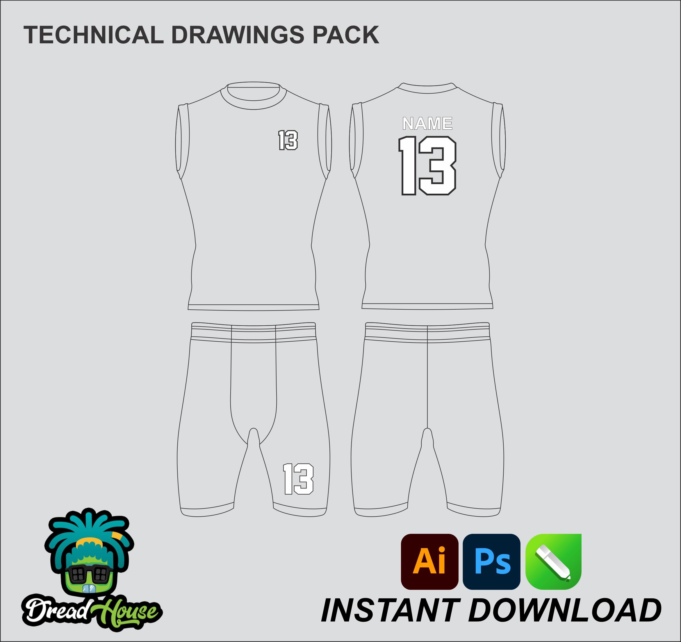 7v7 Uniform Mock up Editable 2D Tech Pack Streetwear Clothing Vector  Template Adobe Illustrator PNG, SVG, PDF, Cdr Files - Etsy Canada