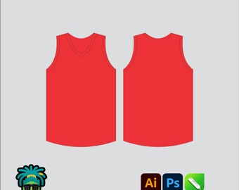 BasketBall Jersey Mock up Editable 2D Tech Pack Streetwear Clothing Vector template Wide fit Adobe Illustrator, PNG, SVG, PDF, cdr Files