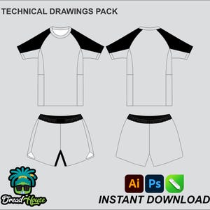 Men's Rash Guard Mock up Editable 2D Tech Pack Streetwear Clothing ...