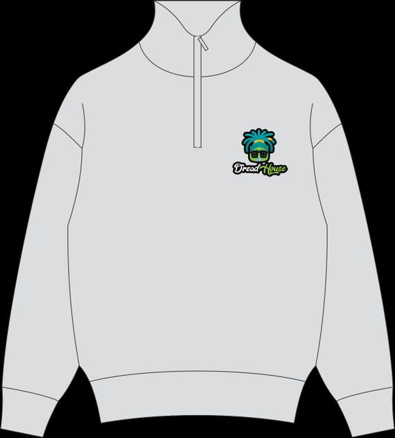 Quarter Zip Sweater Mock up Editable 2D Tech Pack Streetwear