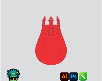 Boxing Uppercut Bag Mock up Editable 2D Mbl Tech pack Streetwear Clothing Vector template Wide fit Adobe Illustrator, PNG, SVG,PDF,cdr Files