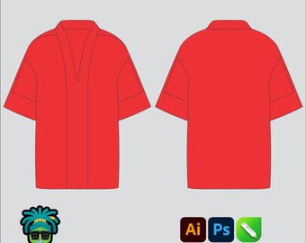 Boxing Trainer Jacket Mock up Editable 2D Mbl Tech pack Streetwear Clothing Vector template Wide fit Adobe Illustrator, PNG, PDF, cdr Files