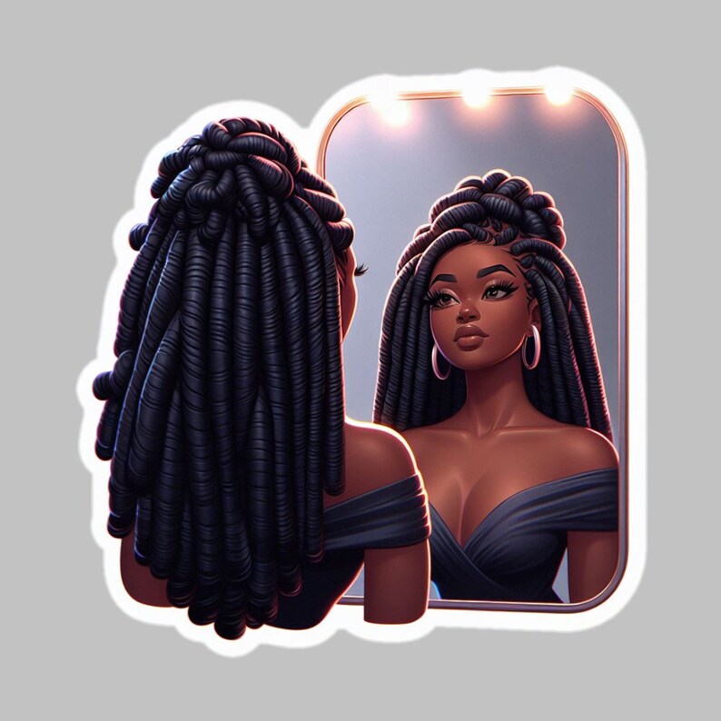 100 Loctician Hairstylist Stickers Loc'd Black Girl Natural Hair Loc ...