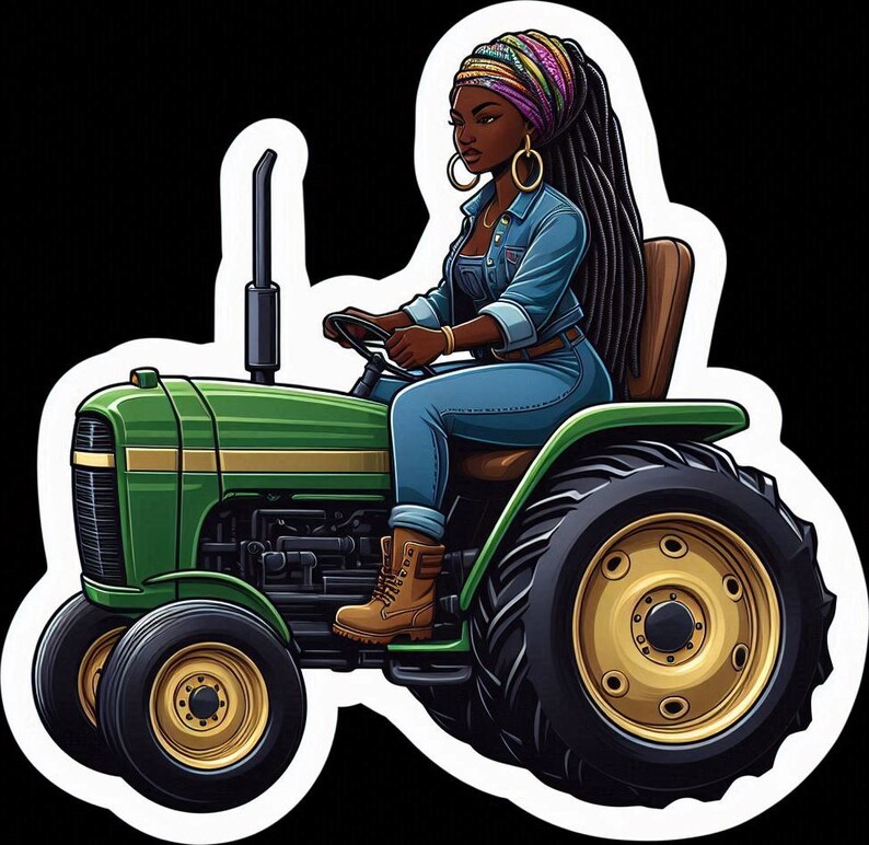 Dreadlock Stickers Loc Black Farmer Girl Gardening Sticker Afro Dreads ...