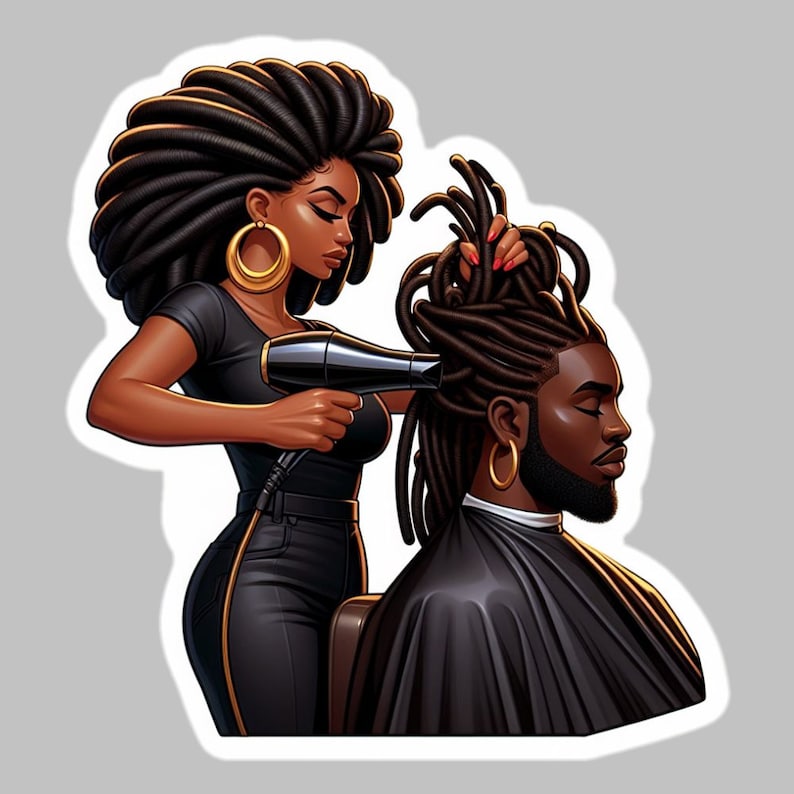 100 Loctician Hairstylist Stickers Loc'd Black Girl Natural Hair Loc ...