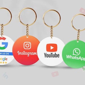 BULK Custom Logo NFC Keychain Digital Business Card Social Media Marketing Entrepreneurs Business Owners Gift Barbershop Beauty Hairstylist