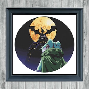 Frog Magus&#39; Castle Chrono Trigger Circle Cross Stitch Pattern PDF Download