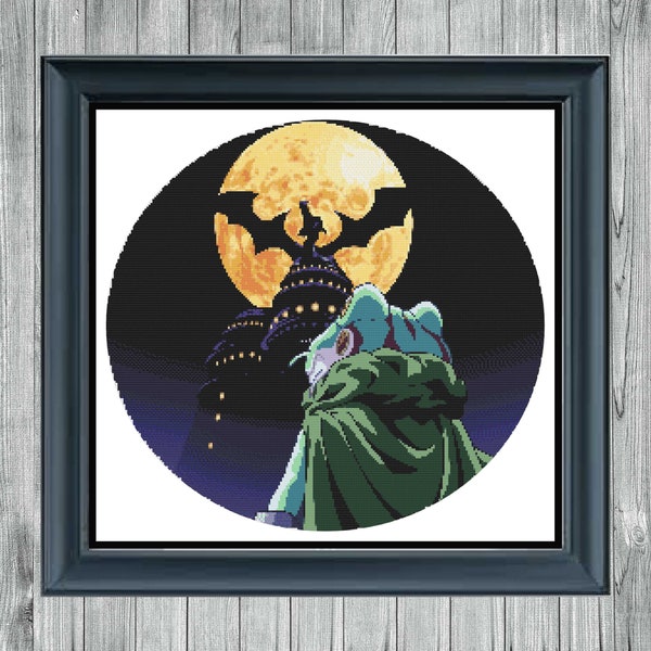 Frog Magus' Castle Chrono Trigger Circle Cross Stitch Pattern PDF Download