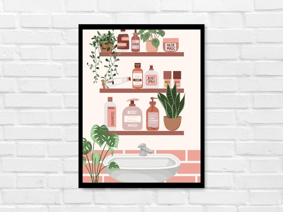 Cute Aesthetic Bathroom Wall Art - Etsy
