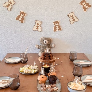 Girlande Teddybär Teddy Bär Wimpelkette Kindergeburtstag Dekoration Mottoparty Gender Reveal Jubeltag Bild 4