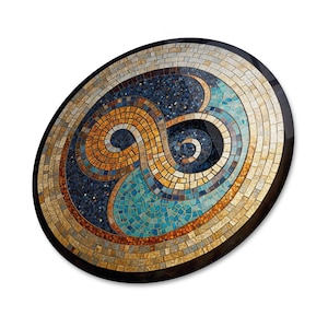 Infinity Symbol Round Ancient Mosaic Modern Art Round Glass Wall Art Home Decoration infinity Interior Design Wall Hangings image 7