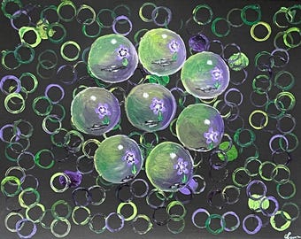 A Different Perspective Art Print, Spider Eye View WallArt, Abstract Nature Print, Surreal Green Purple Artwork, Unique Perspective Painting