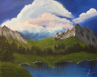 A Place to Breathe Mountain Landscape Print, Peaceful Wall Art, Cloudy Mountain Lake Artwork, Nature Print, Calm Home Decor, Fine Art Print