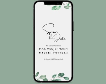 Digital Save-the-Date Wedding | eucalyptus